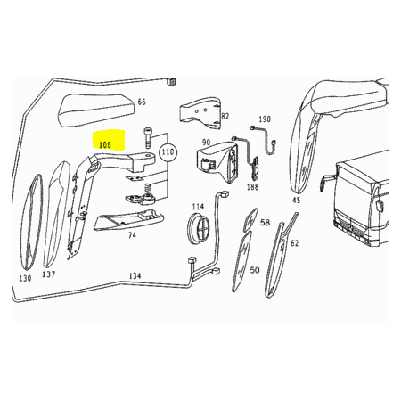 braccio specchio dx citaro mercedes a0008100303