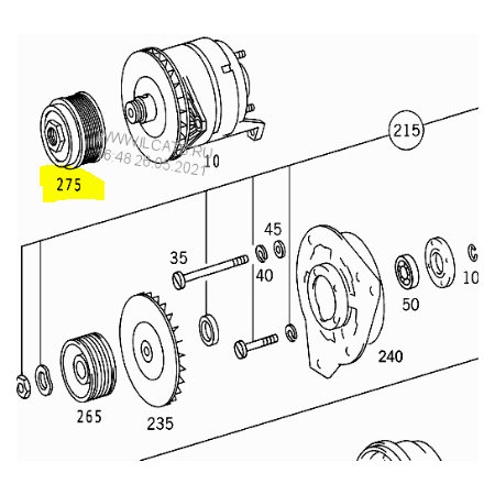 puleggia alternatore citaro 100x57 8 gole mercedes a9061552515