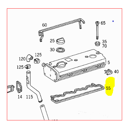 guarnizione coperchio punterie mercedes a9040160621
