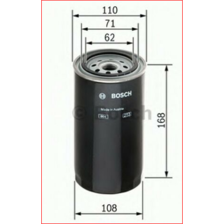 filtro gasolio110x62x168mm bosch n2034 iveco 5802037371 5801543243