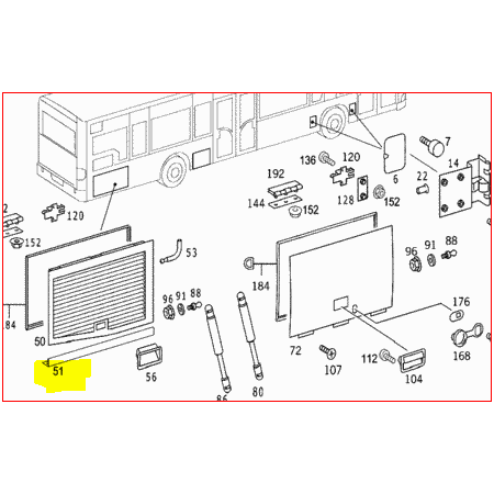 cornice x cerniera sportello laterale radiatore citaro mercedes a6287555318