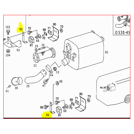 staffa silenziatore scarico mercedes a6284910041