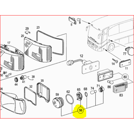 faretto fendinebbia dx/sx tourino mercedes A6668200158