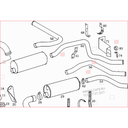 staffa silenziatore scarico mercedes a6204926241
