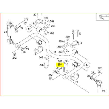 grappone barra stabilizzatrice posteriore mercedes a6293230126