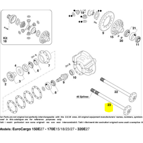 semiassi/semi albero differenziale dx my way iveco 93163756