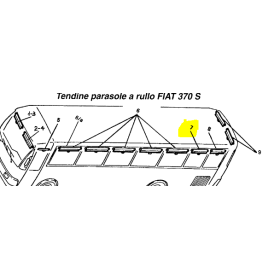 TENDINA PARASOLE MM. 898 fiancata sx iveco 4823860