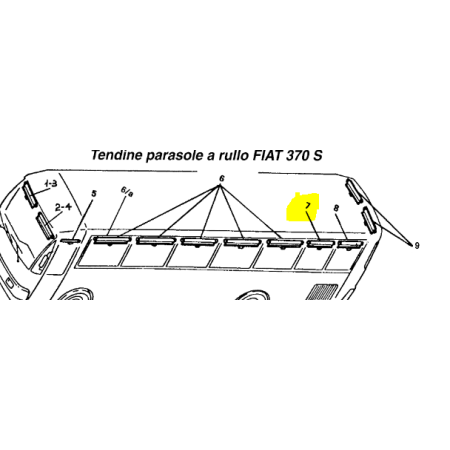 TENDINA PARASOLE MM. 898 fiancata sx iveco 4823860