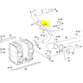guarnizione tubo di scarico tourino mercedes a0004920980