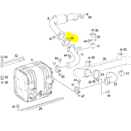 guarnizione tubo di scarico tourino mercedes a0004920980