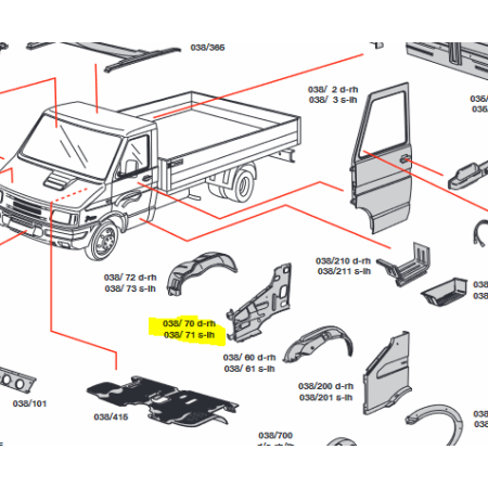 lamierato fiancata sx 49.10 daily iveco 93927535