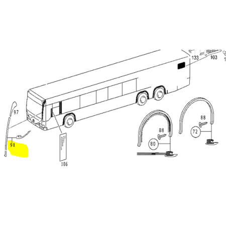 rivestimento montante dx citaro mercedes a6286902100