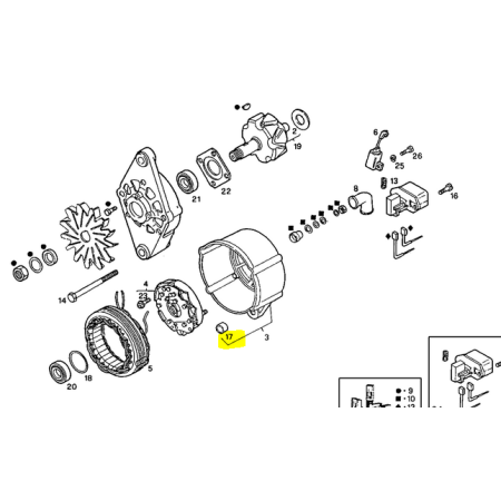 boccola alternatore interno 13 esterno 18 iveco 79022479