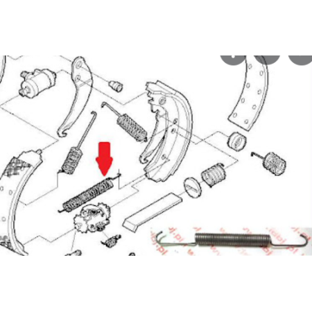 molla richiamo ganasce freni posteriore daily iveco 7165205