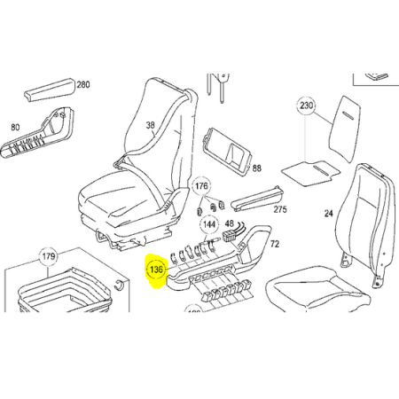 leva bloccaggio verticale sedile isri citaro mercedes a0009111618