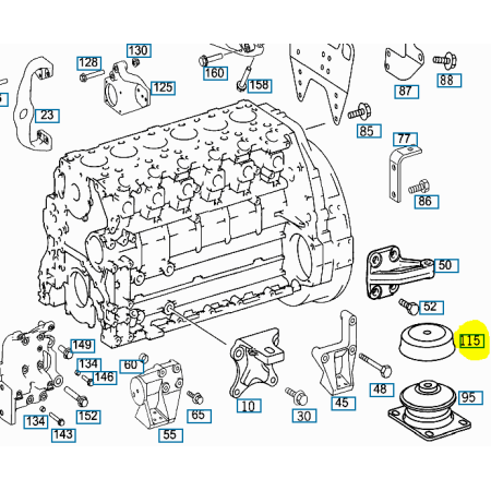 cappuccio tassello supporto motore mercedes a0212230213