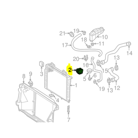 supporto radiatore mercedes a2105040146