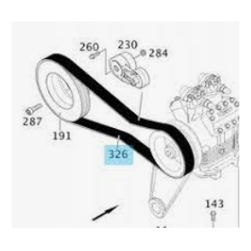 cinghia pompa acqua poly-v 9pk1888hd mercedes a0009936396 A0009937296
