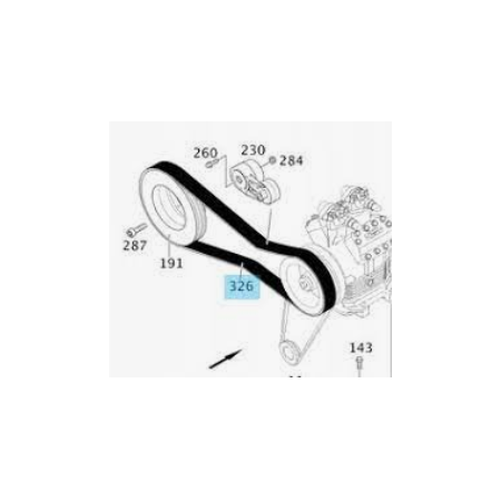 cinghia pompa acqua poly-v 9pk1888hd mercedes a0009936396 A0009937296