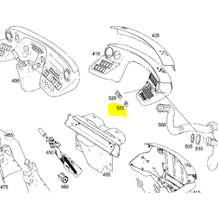 copertura a tre tasti per centralina mercedes a0005410105