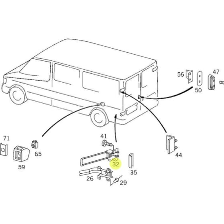 blocca porta posteriore mercedes a9017600428