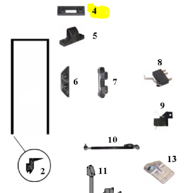 piastra/riscontro bloccaggio su vano superiore iveco 61154280
