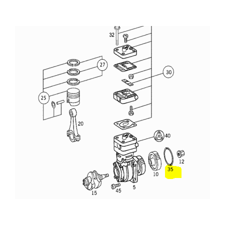 O-Ring tenuta cilindro/uscita aria testa compres mercedes a0249972148