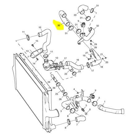 tubo/manicotto gomma acqua a u scania 1523339