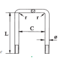grapponi/staffa balestre misure c 70 L 200  M14x1,5 d 13 iveco 8125401