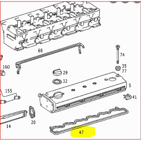 guarnizione coperchio punterie mercedes a9060160621