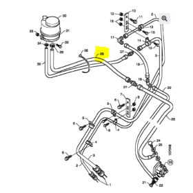 tubo idroguida flessibile raccordato ad un lato L 770 scania 484041