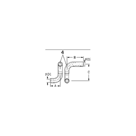 tubo silicone A 120, B 80, D 22, R 45 mercedes a3578328823