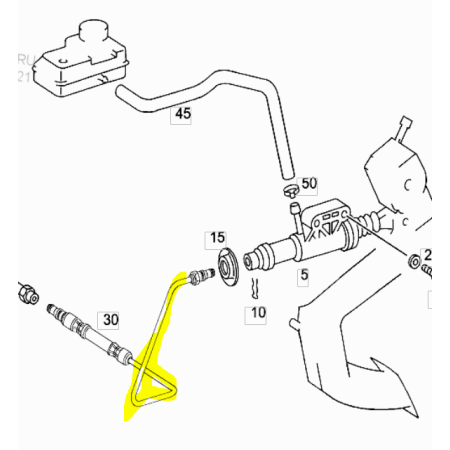 tubo olio cilindro secondario frizione mercedes a9012901813