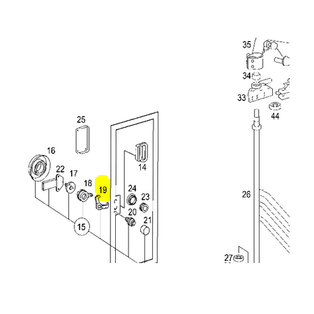 riscontro bloccaggio porta in chiusura mercedes a3667230103