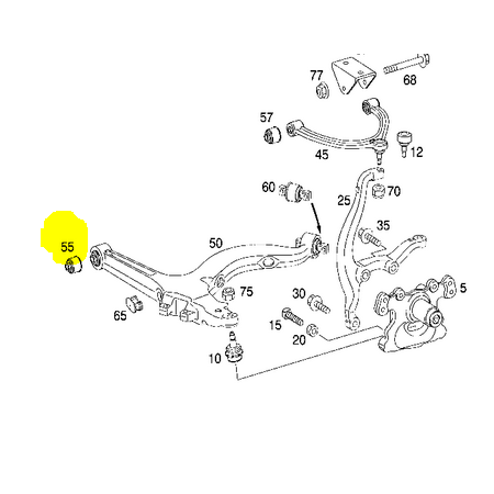 GIUNTO/silentblock BRACCIO DI COMANDO INFERIORE mercedes a4443330027