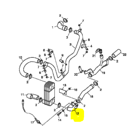 tubo rigido curvo scambiatore di calore scania 483688