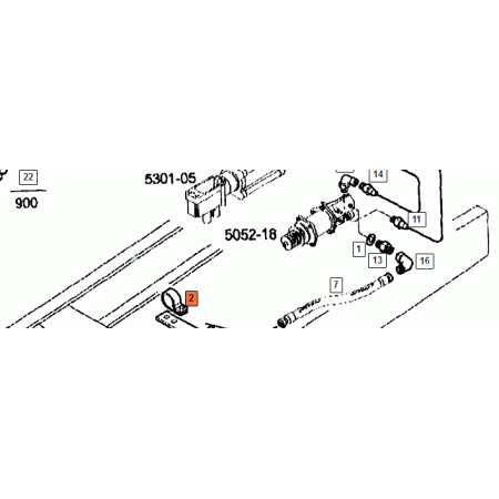 grappetta di fissaggio tubazione carburante 1posto  iveco 3303428