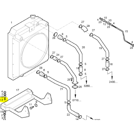 DISTANZIALE RADIATORE Ø10X16x40 MM SP 2,3 iveco 741571