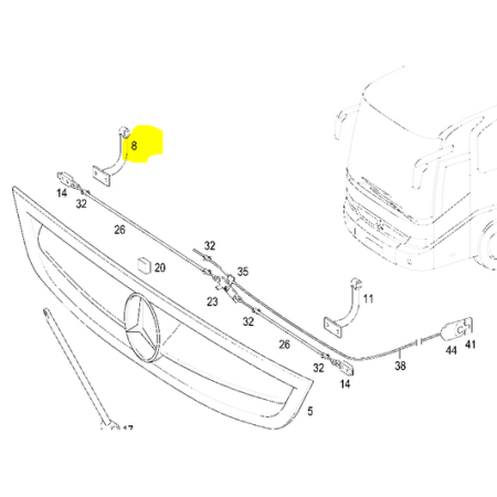 braccio/cerniera sportello frontale dx tourino mercedes a0007510451