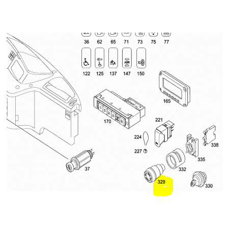 interruttore emergenza tourino mercedes a0055455014