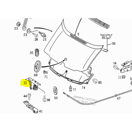 serratura cofano mercedes a9017500084