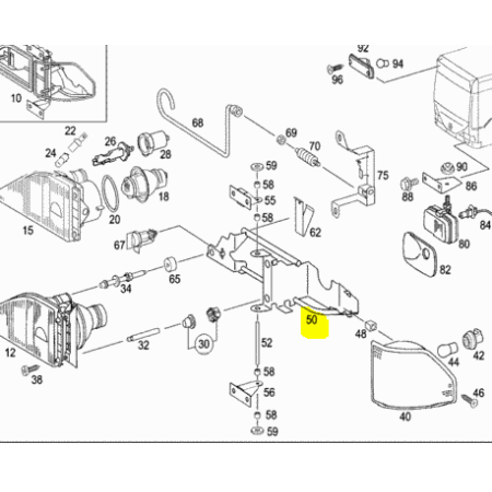 intelaiatura faro mercedes a6288800151