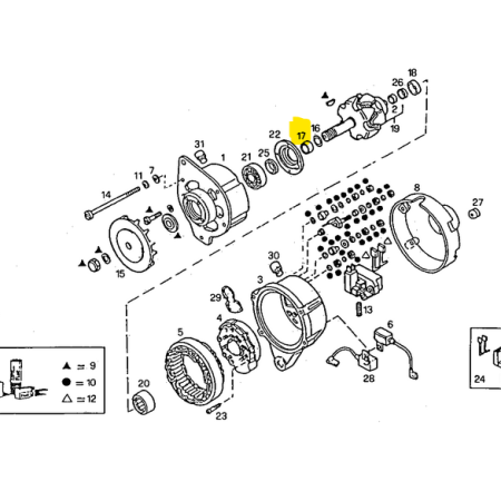 boccola alternatore 30x38x12 iveco 1301177 daf 696012 khd 1301177