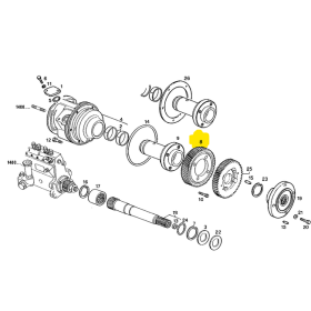 ingranaggio comando pompa iniezione motore 8361 8365 iveco 4722819
