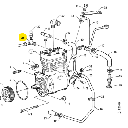raccordo valvola sicurezza sul compressore scania 381570
