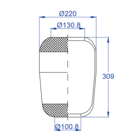 membrana aria/toopless cfgomma 1sc 240 30 iveco 5000805998 bmb 0252933