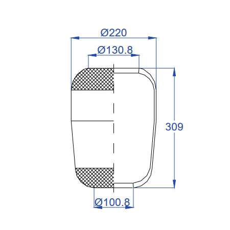 membrana aria/toopless cfgomma 1sc 240 30 iveco 5000805998 bmb 0252933