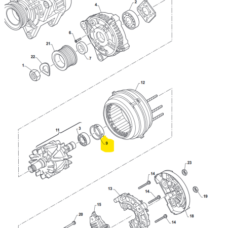 anello per alternatore porta cuscinetto iveco 42533807