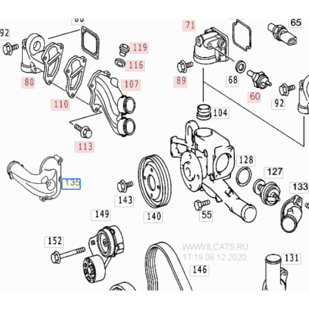 coperchio valvola termostatica mercedes a9062031274