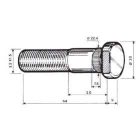 colonnina/colonnetta fissaggio ruota 22X64 IVECO 42064819 42064818 42127260 breda s003446